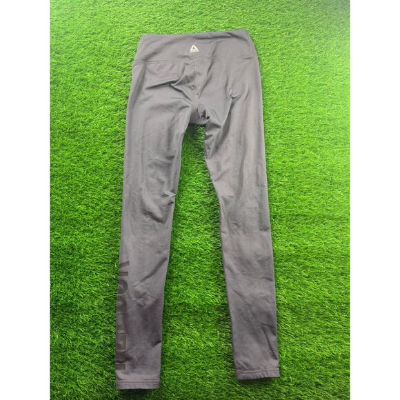 Reebok Women’s Leggings XS Gray Stretch Activewear Gym Yoga Pants Logo Print - Picture 3 of 9